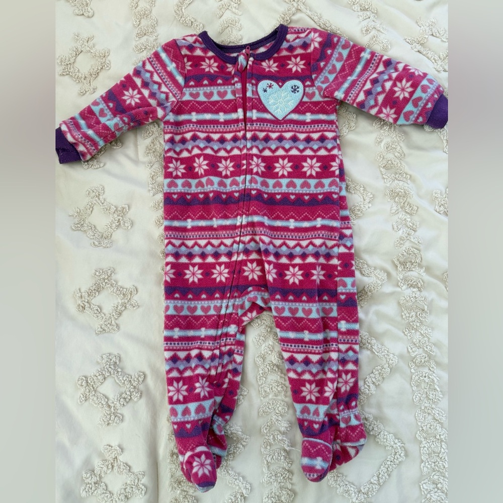 Pink and Purple Fair Isle Fleece One Piece
